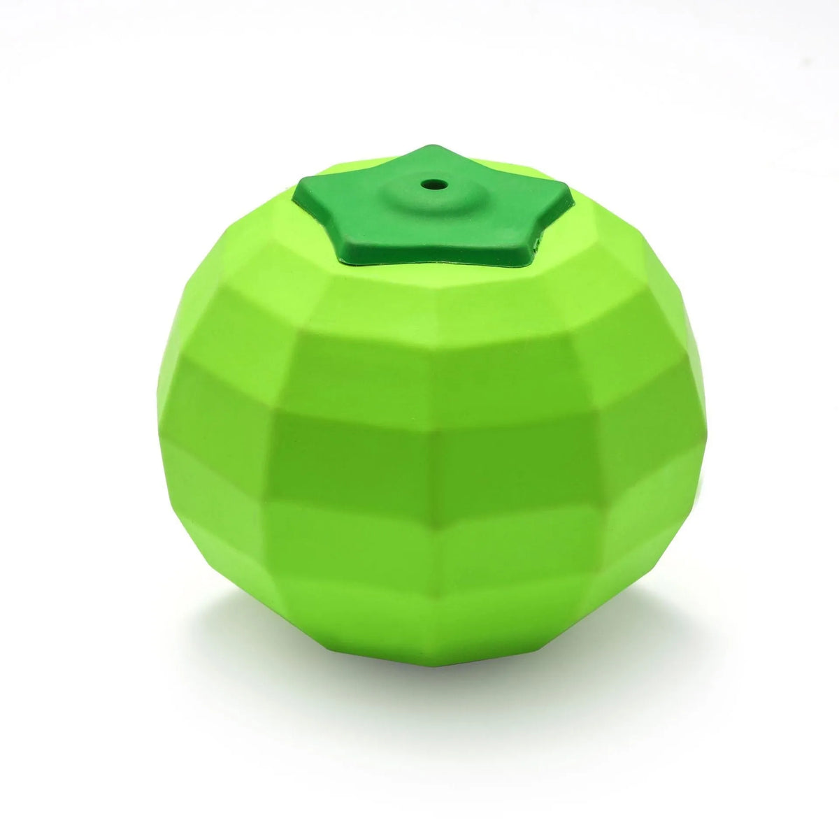 Green natural rubber dog chew ball with squeaker for large breed aggressive chewing dogs