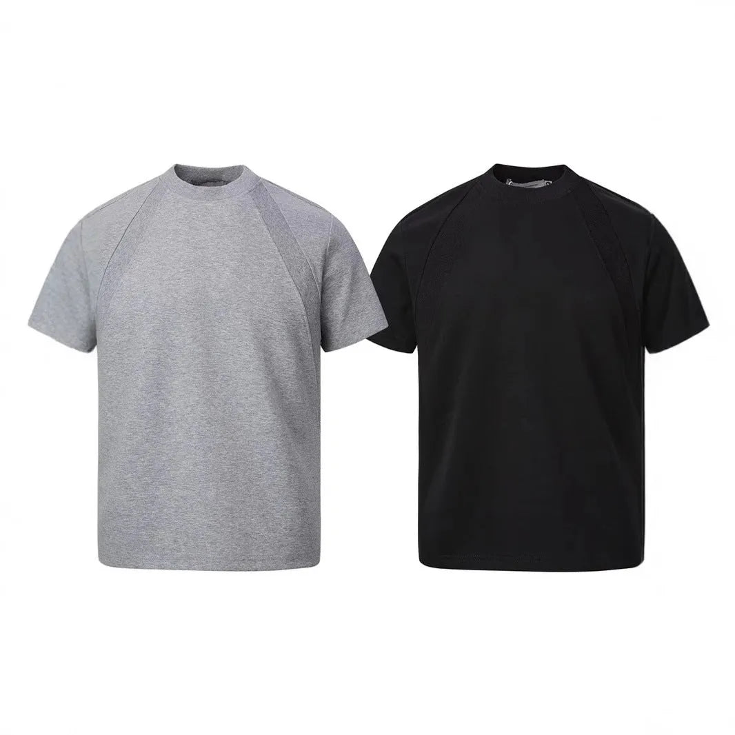 Women's loose fit short sleeve top with air layer stitching texture in polyester fabric
