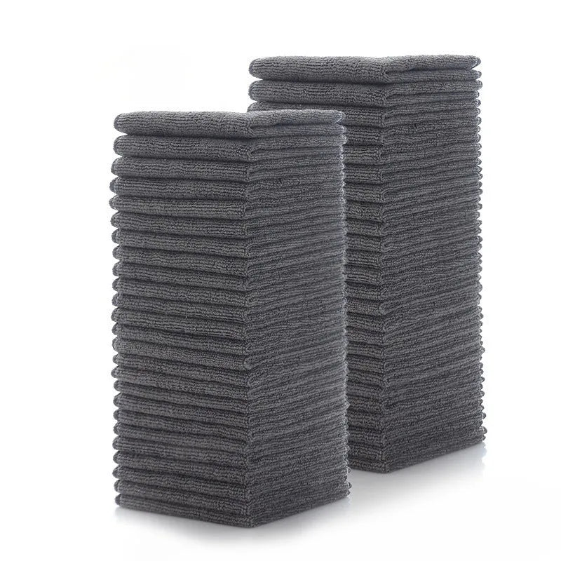 Grey microfibre kitchen cleaning cloth measuring 25cm square for oilproof dishwashing