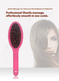 Black or pink plastic ring tooth hair extension comb measuring 22cm long