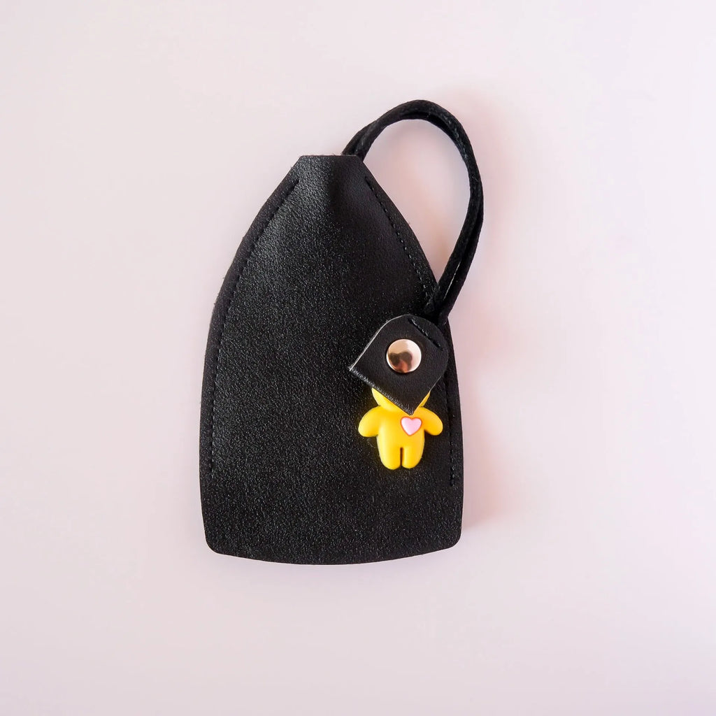 PU leather car key case in five colours with credit card slot and large key compartment.
