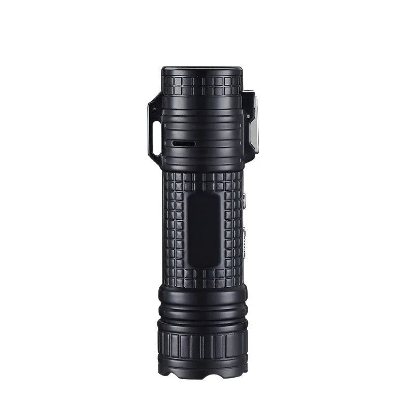 TH727 multi-functional waterproof flashlight lighter in metal construction showing five colour options