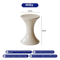Hourglass-style plastic shoe changing stool in multiple colour options