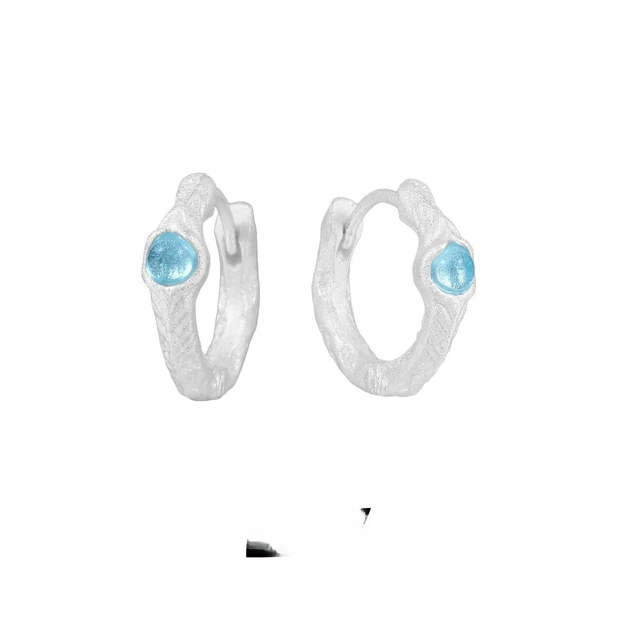 925 silver burnt silver geometric ear clips with circular design - clip-on earrings for women