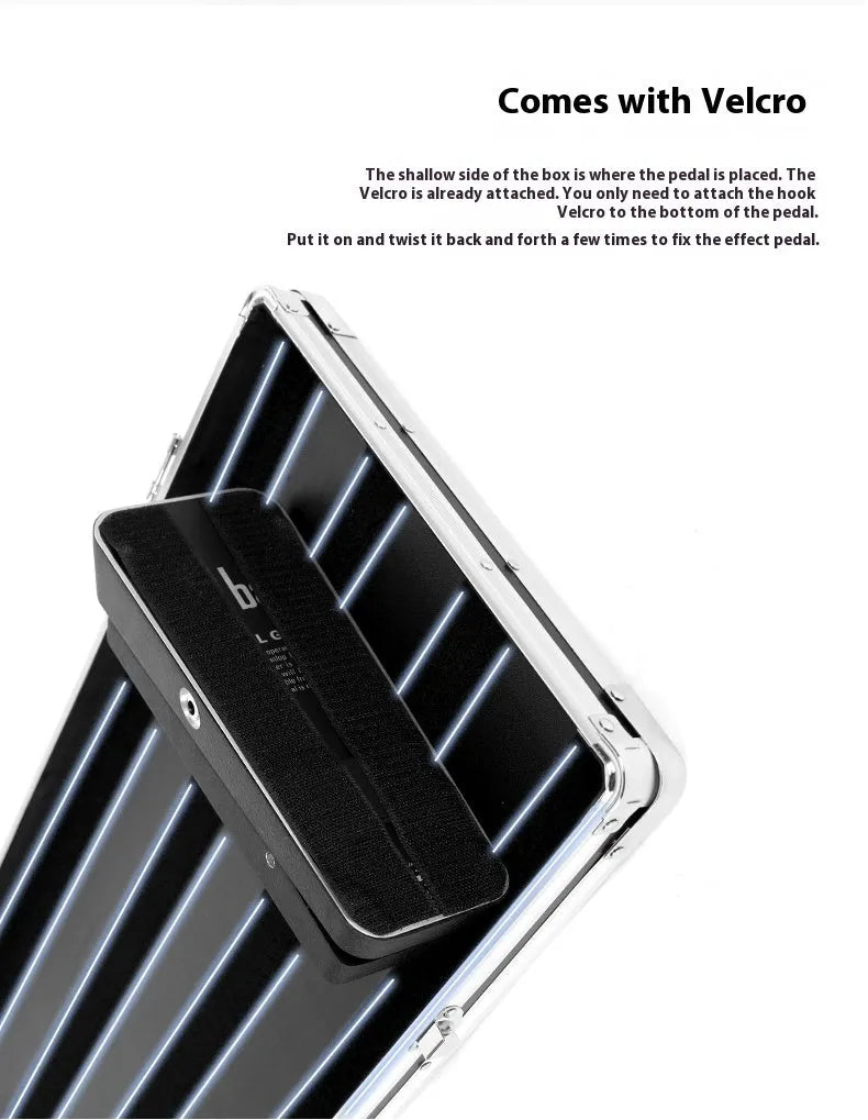 T-EC8 aviation box guitar effect processor unit inside a black flight case with latches.