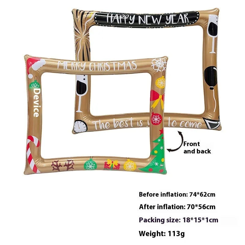 Christmas inflatable photo frame PVC photography prop for youth parties