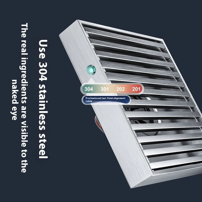 Gun grey 304 stainless steel courtyard floor drain with a 15x15cm grid