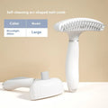 Double row stainless steel dog grooming comb in azure light blue or white