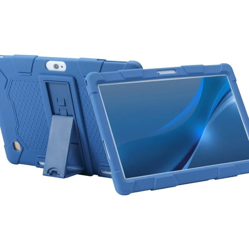 Silicone protective case for 10.1-inch tablet in multiple colour options with built-in bracket