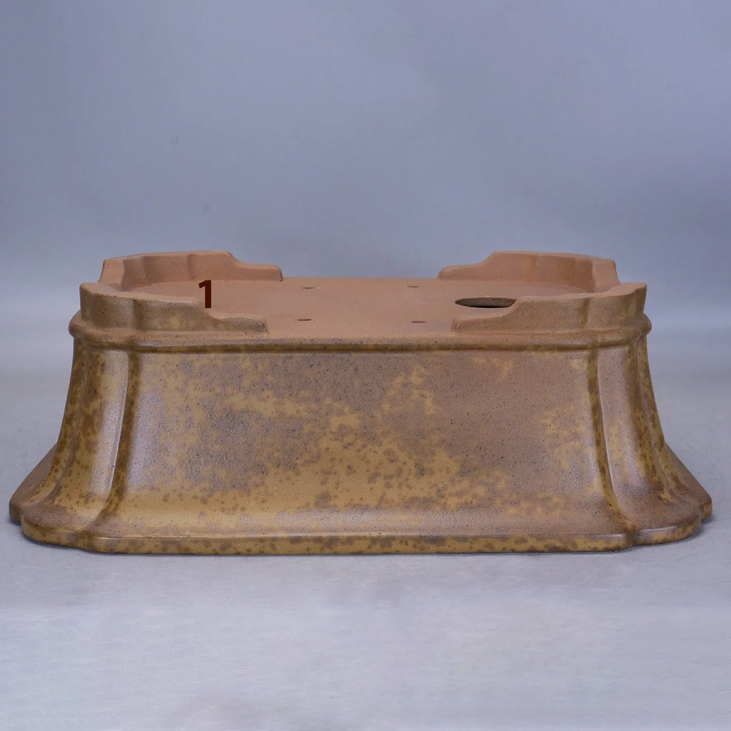 Purple sand rectangular mud flowerpot with adjustable drainage segment in modern simplicity style
