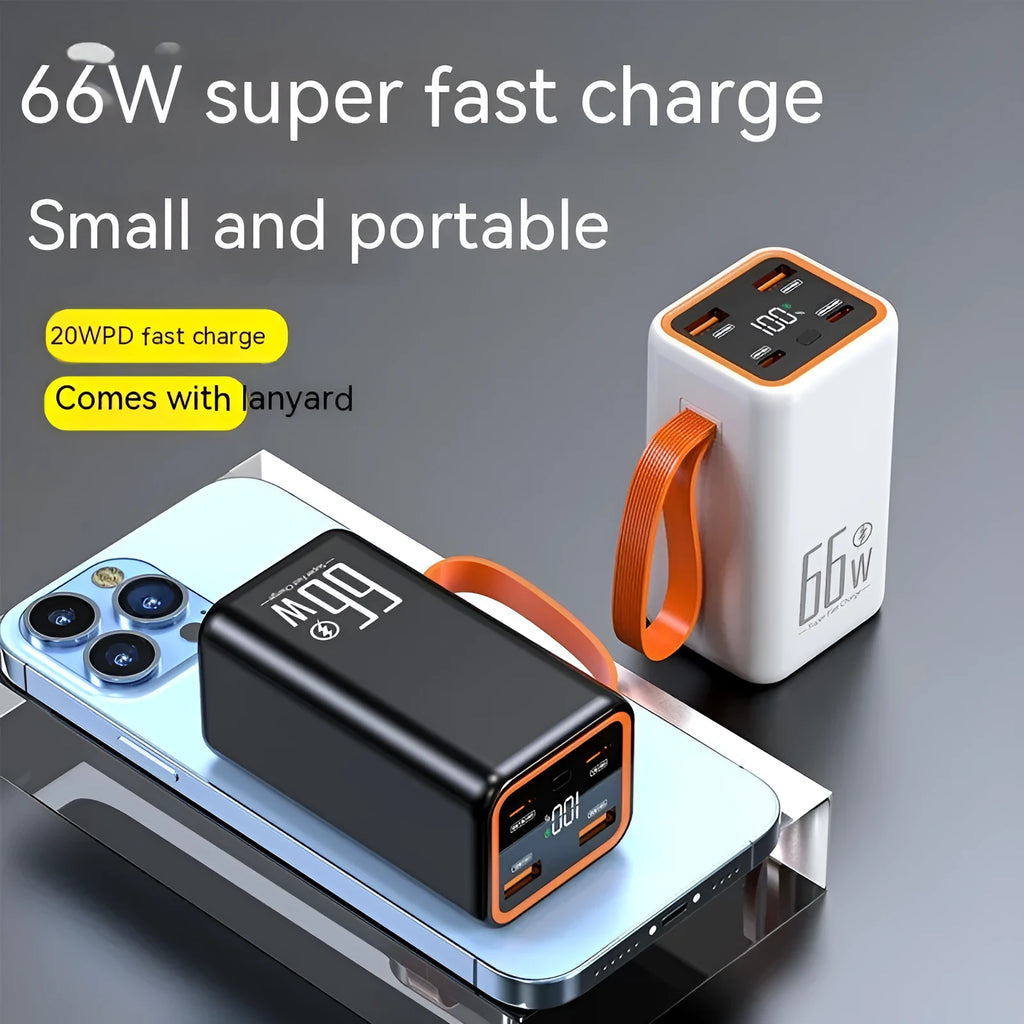 PD66W fast charge 20000 MA power bank in black or white with creative design