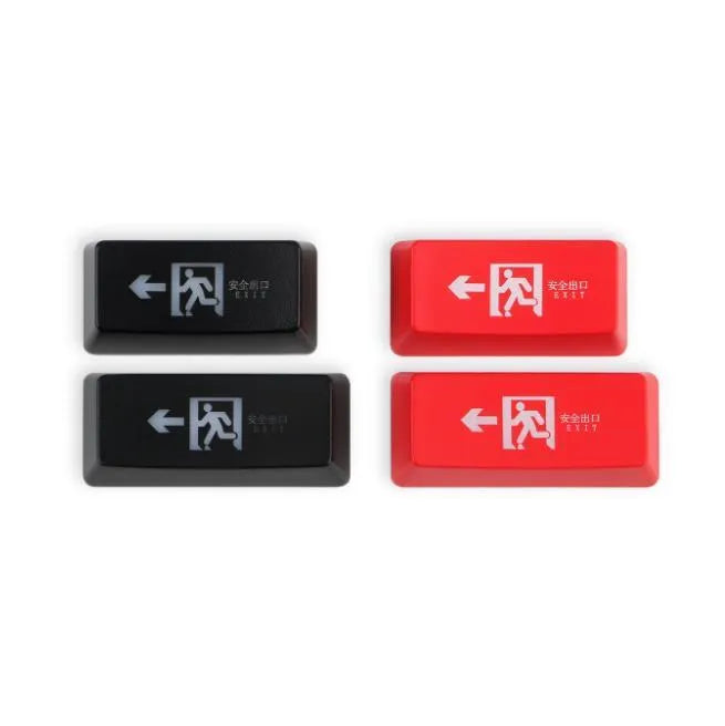 Transparent mechanical keyboard safety evacuation exit backspace keycap with wired USB connection