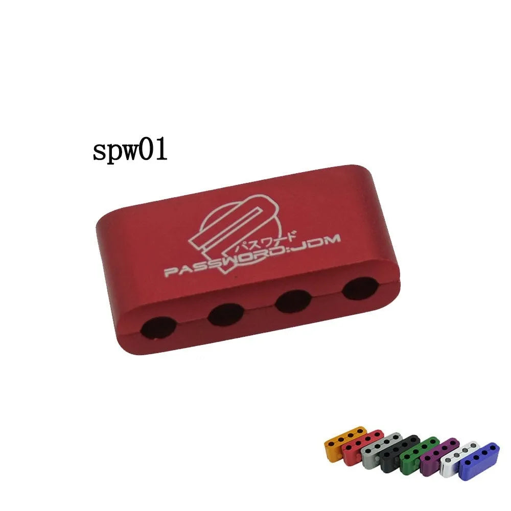 Three-piece car modification fastening clamp kit in multiple colour options