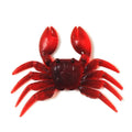 PVC software artificial crab fishing lure in red and brown colours, measuring 8cm in length.