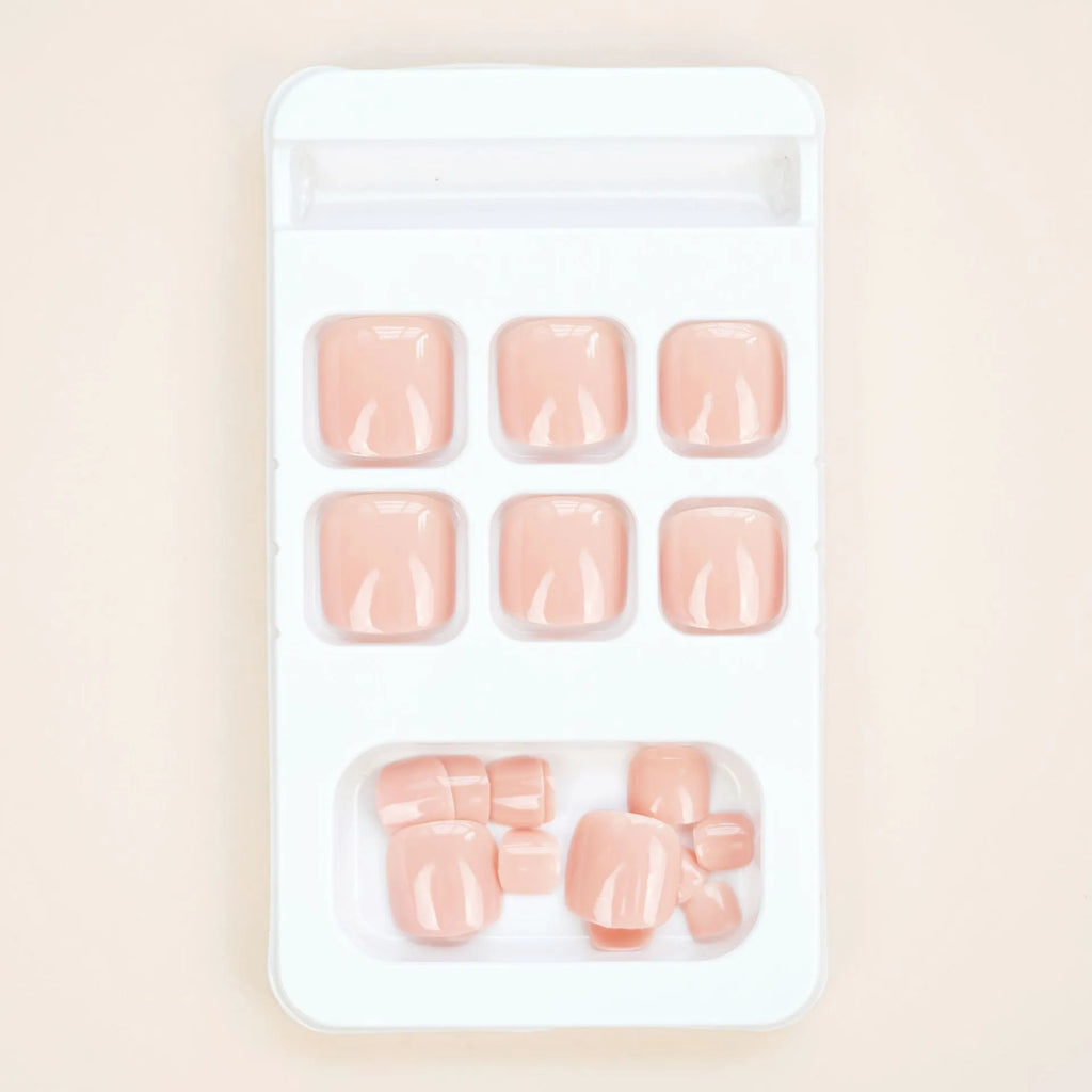 Skin colour feet J-52 plastic toe nail stickers with glue, ins style finished product.