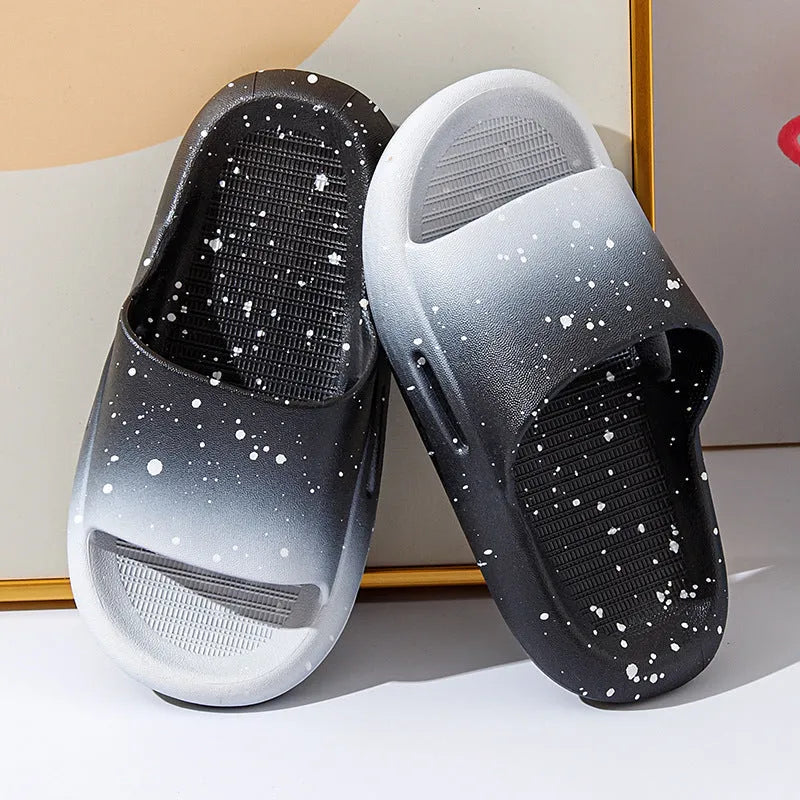 Children's gradient colour PVC summer slippers with non-slip soles in various sizes