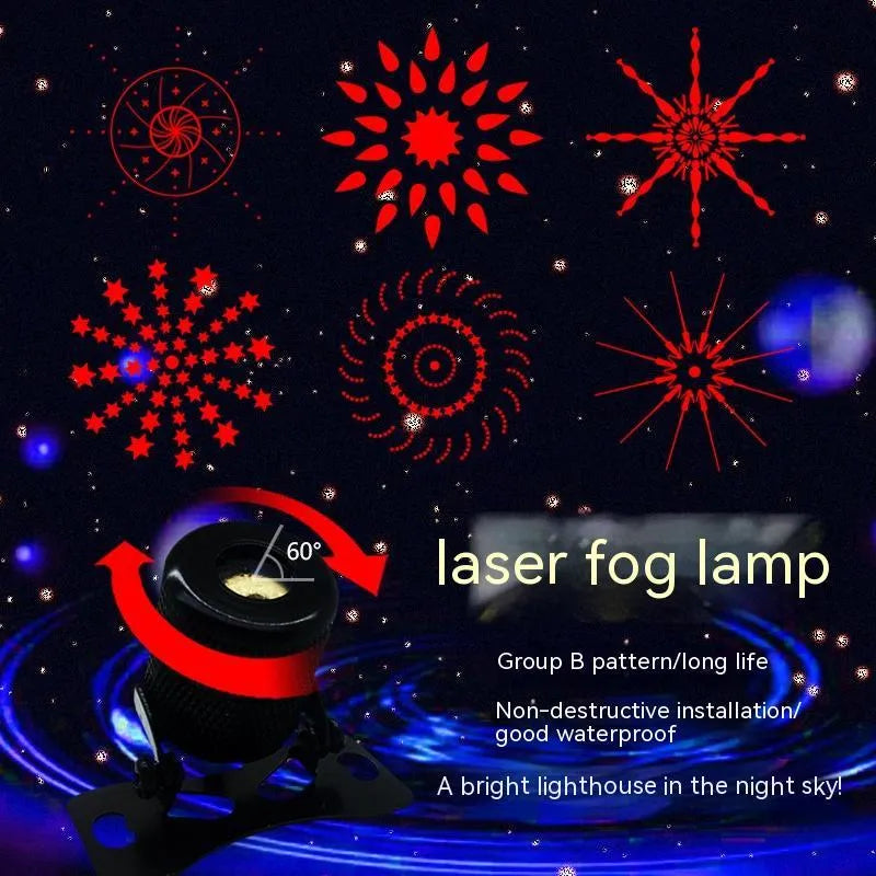 Aluminium laser fog lamp for car or motorcycle with dimensions 20x24x40mm.