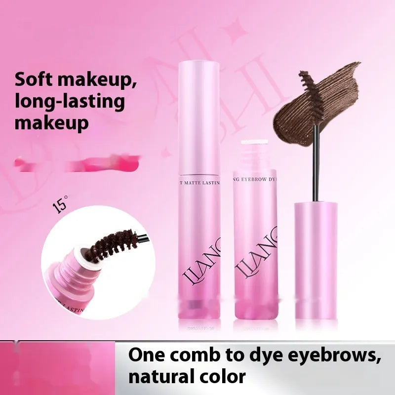 Long-lasting velvet fog eyebrow cream in four natural shades including milk coffee and latte tones.
