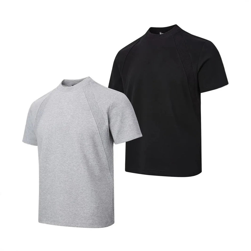 Women's loose fit short sleeve top with air layer stitching texture in polyester fabric