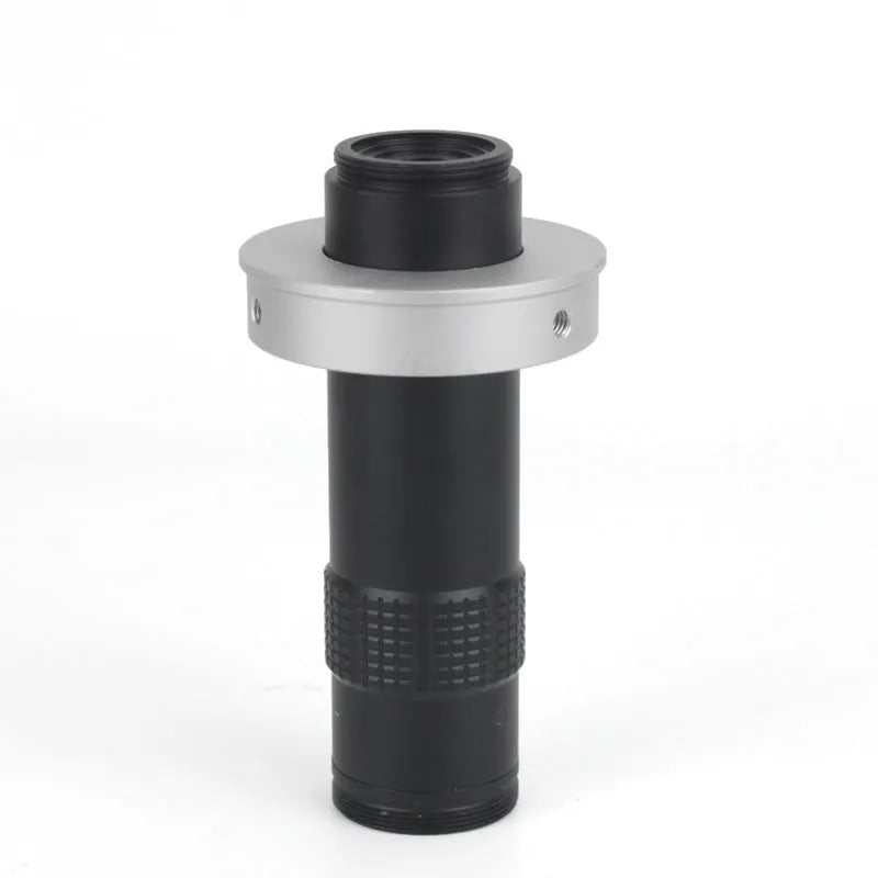 Black industrial camera monocular lens measuring 30mm diameter by 84mm length with 130x magnification