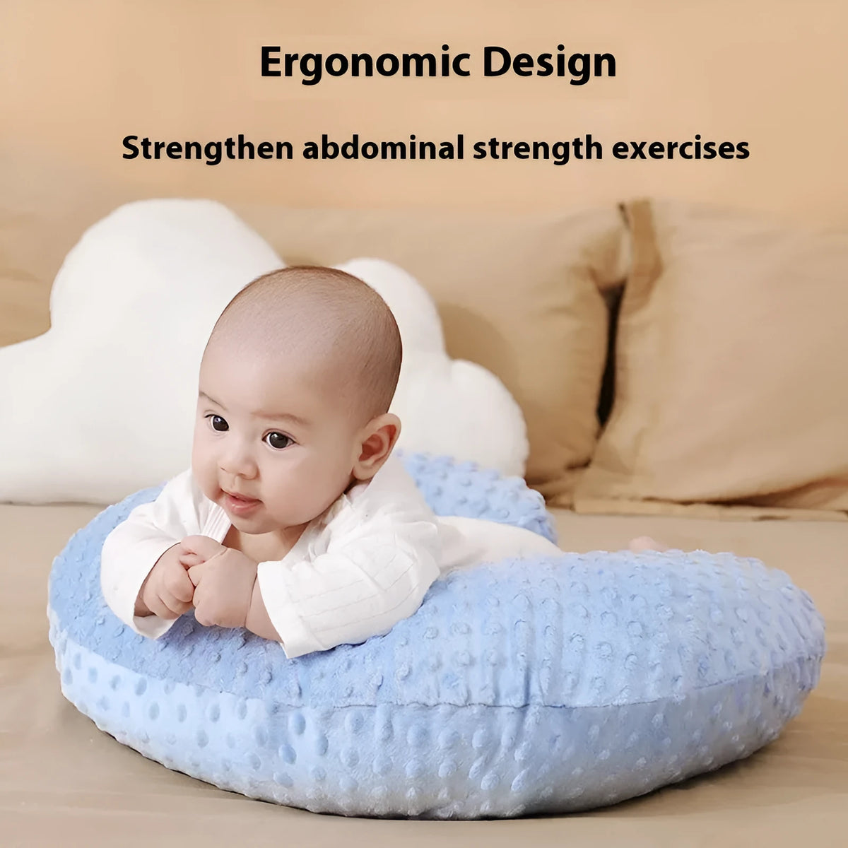 Nursing pillow for breastfeeding mothers in grey, blue, pink, or yellow colour options
