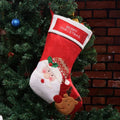 Non-woven fabric Christmas sock decorations in elk, elderly gentleman and snowman designs with hanging ribbon