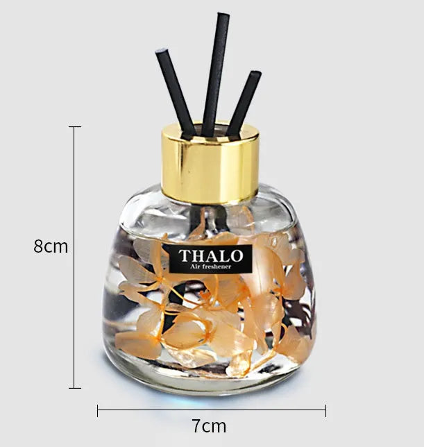 Handmade blown glass car perfume ornament with loose incense in bottle shape