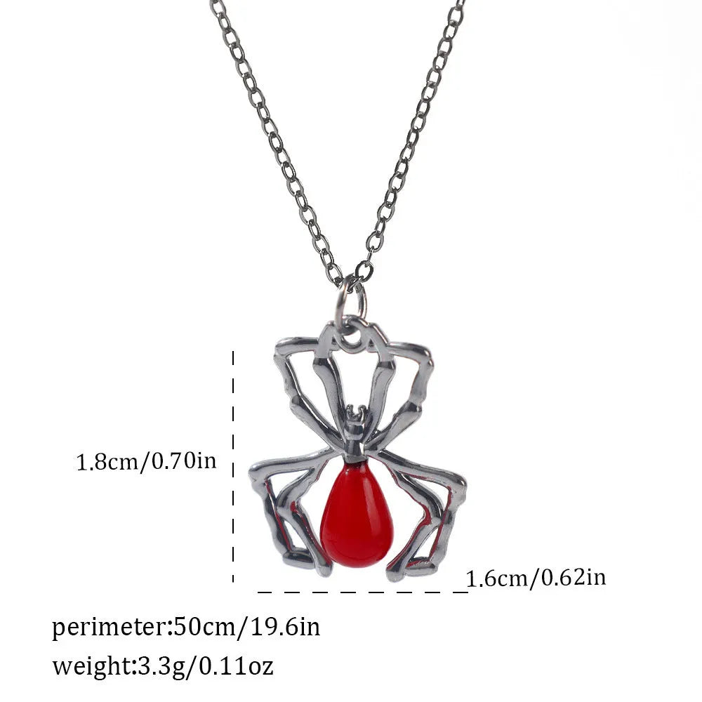 A Halloween necklace with a dark gothic-style zinc alloy pendant on an alloy chain.