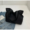 Soft Oxford cloth folding shoulder tote bag in street trend style