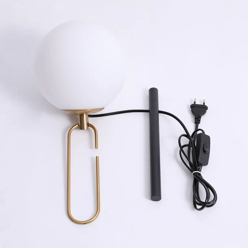 Nordic creative glass wall lamp with European modern design and three colour temperature options