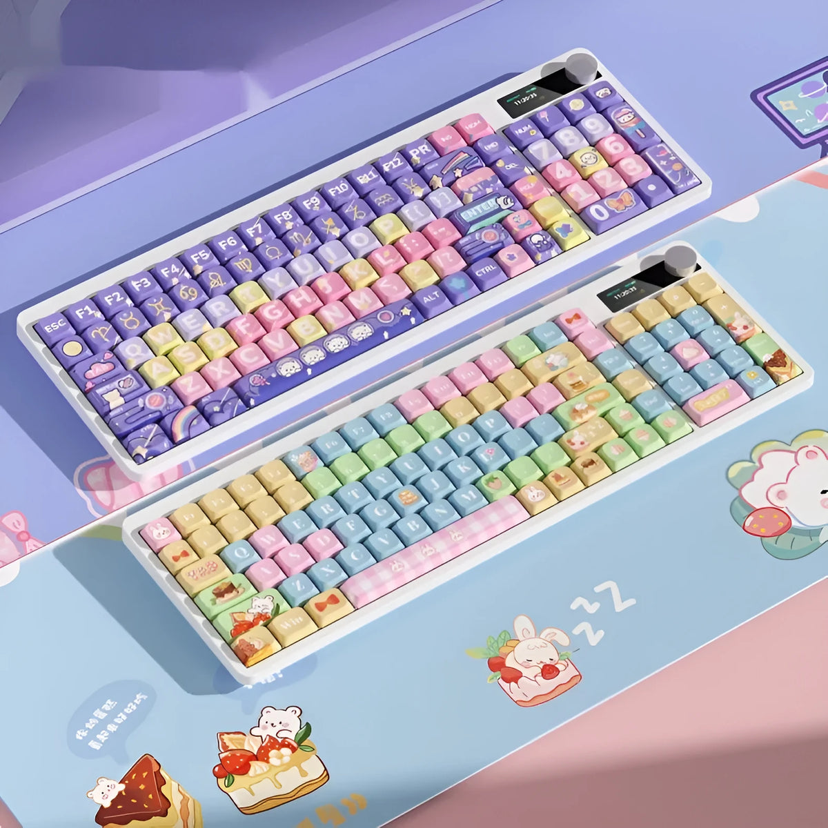 Black iron cow mechanical keyboard with RGB backlight and five-side sublimation keycaps