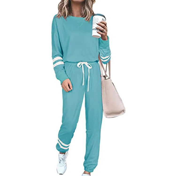 Women's plus size casual suit set in cotton blend fabric showing jacket and trousers in multiple colour options