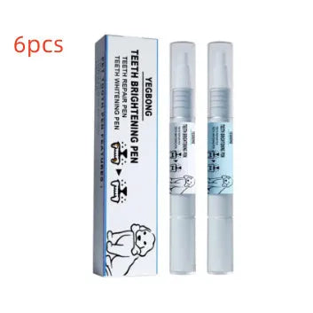 Pet teeth whitening pen with two dental brushes for dog and cat tartar control