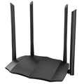 Dual-band wireless router with multiple gigabit Ethernet ports on rear panel