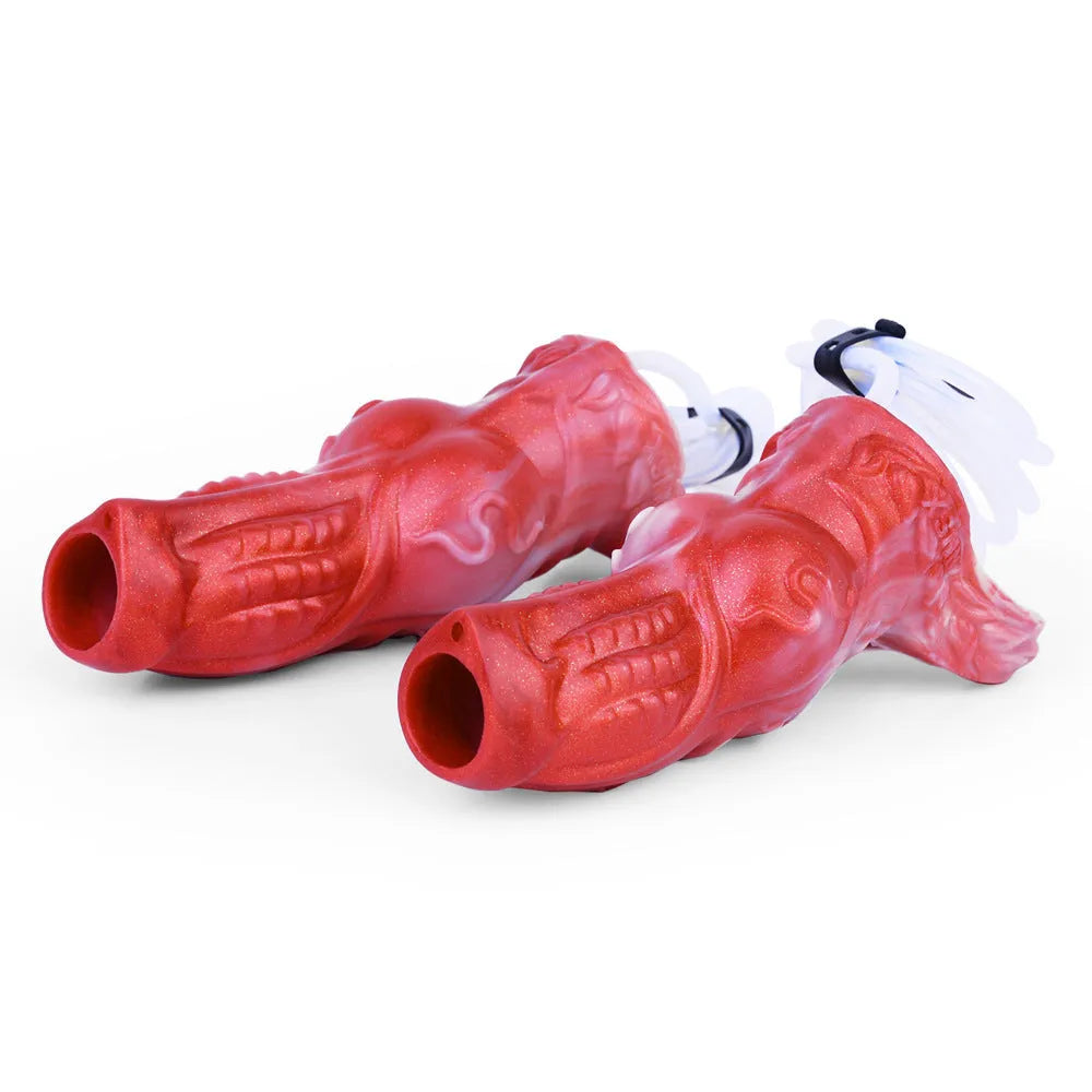 Water spray silicone adult toy set with syringe airbag components in M and L sizes