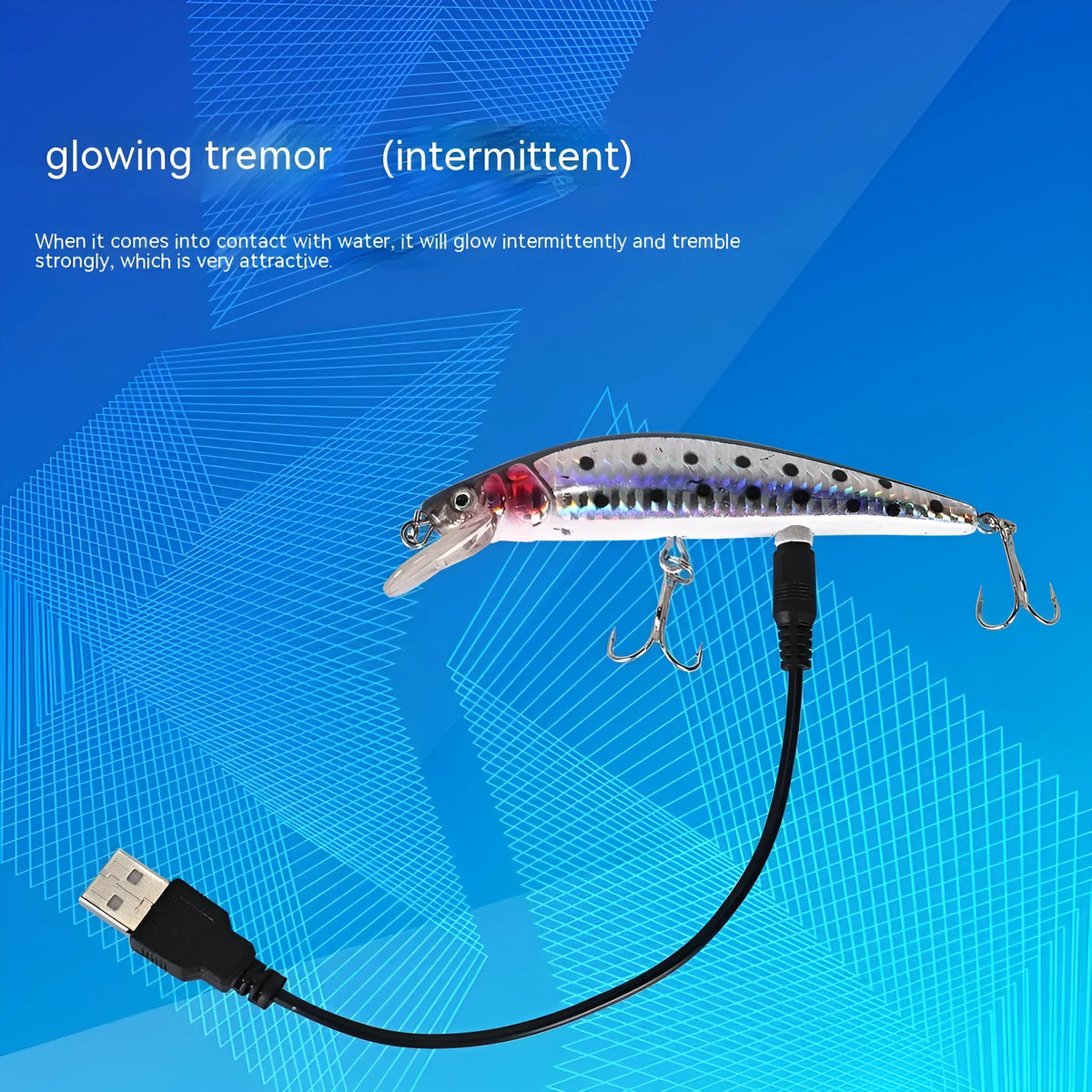 USB charging floating electric fishing bait lamp with colourful LED illumination for night fishing