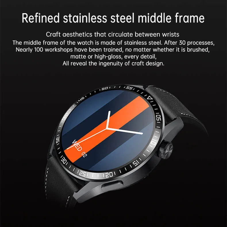 GS3 Max smartwatch with black silicone strap showing time display on 1.35 inch screen