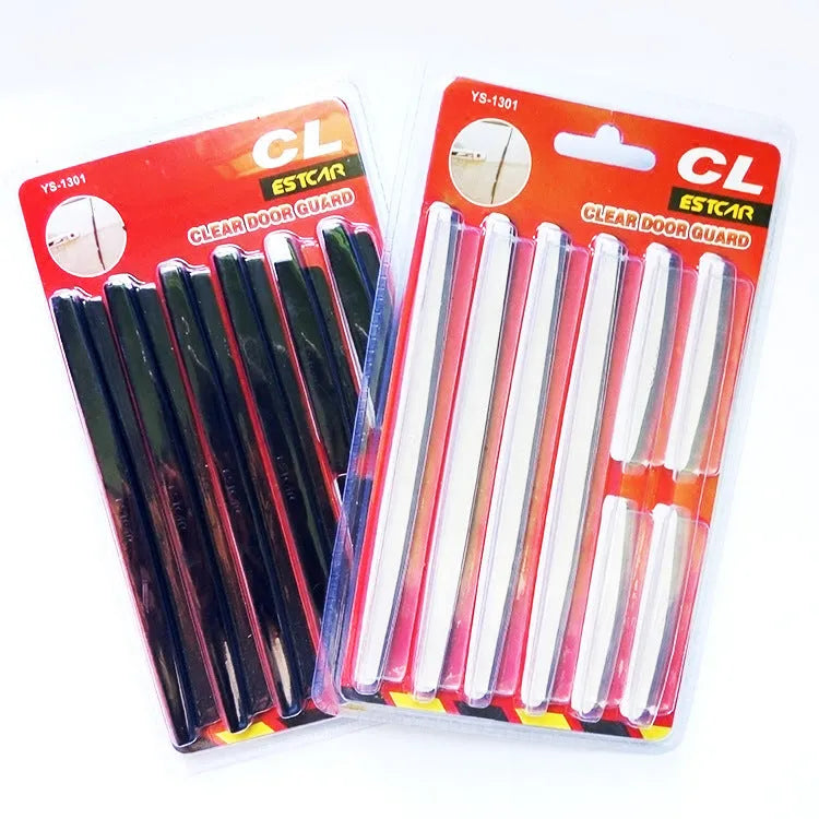 White plastic car door edge protection strip set for vehicle paint protection