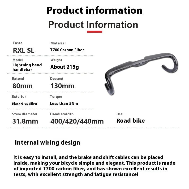 Carbon fibre road bicycle drop handlebar in black, grey, and silver UD finish