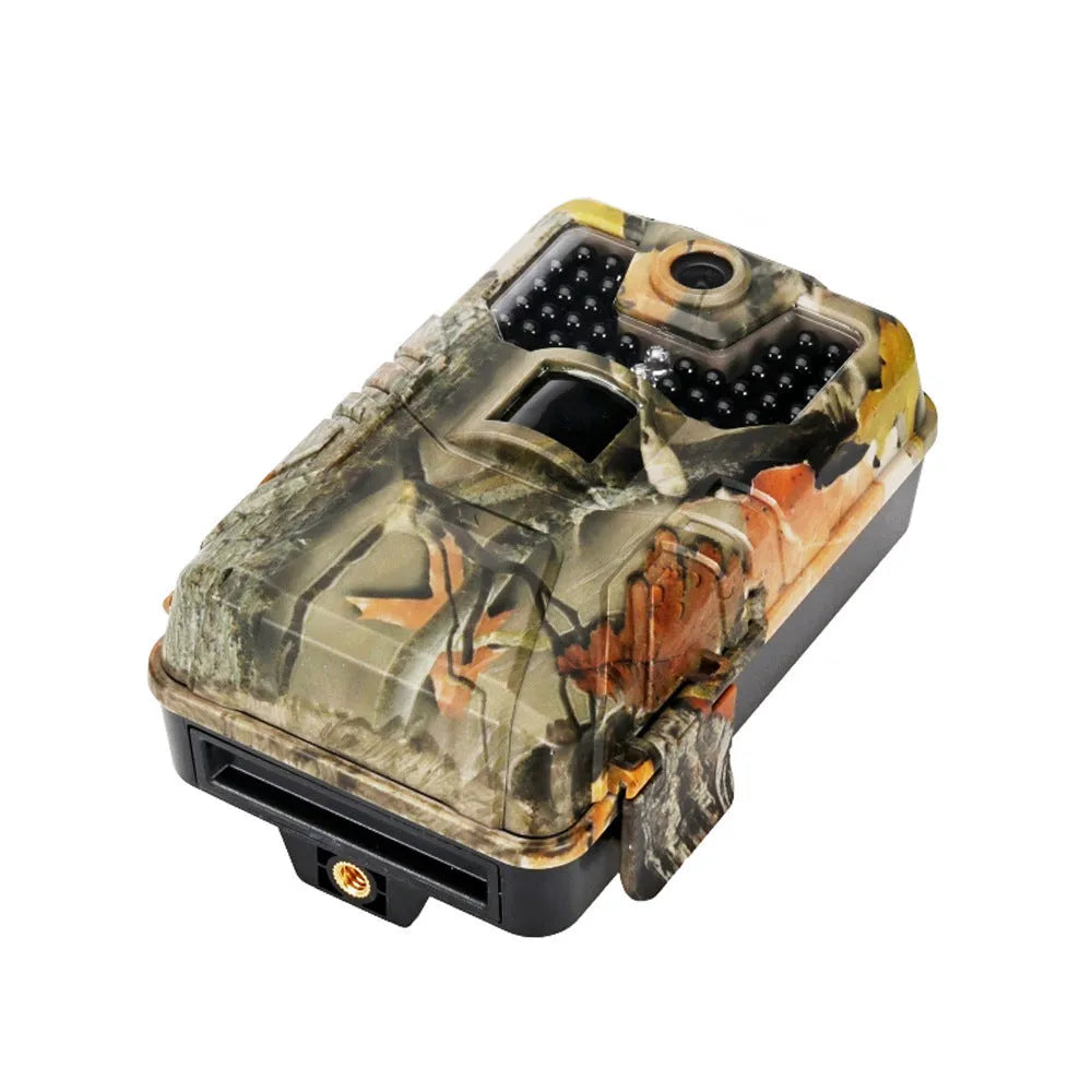 Camouflage outdoor Bluetooth hunting camera with infrared LEDs and compact design