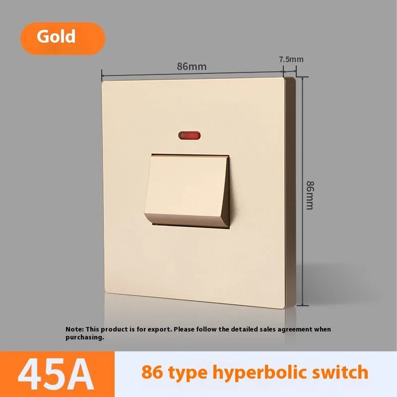 25A 45A 3P water heater switch with light panel in gold grey white colours
