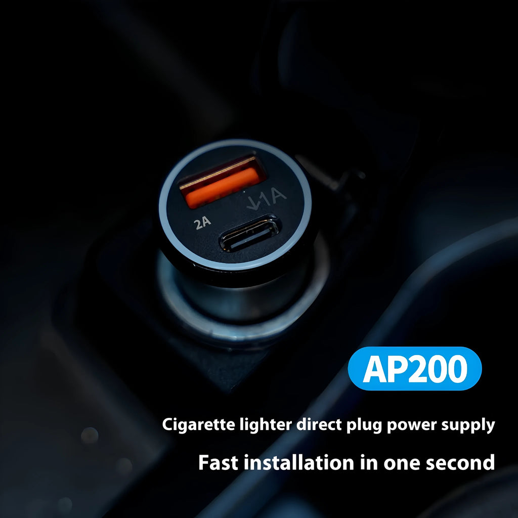 Black car GPS locator tracking device with charger installation for vehicle security
