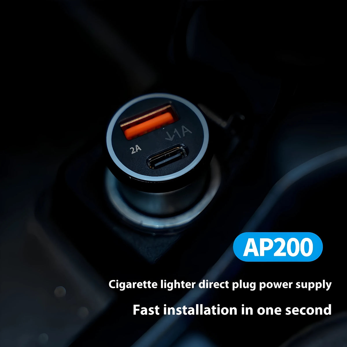 Black car GPS locator tracking device with charger installation for vehicle security