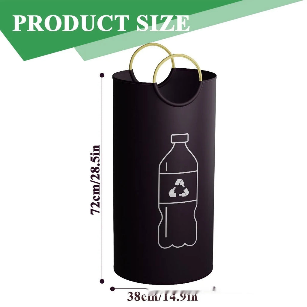 Round portable trash can 38x72cm with plain or patterned design options