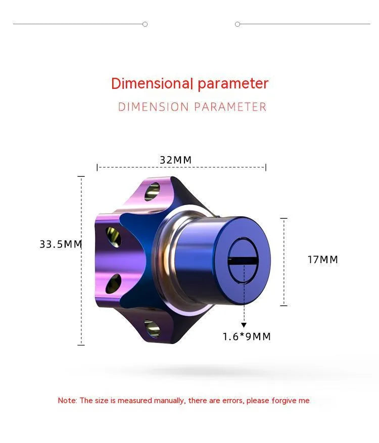 T6 aluminium motorcycle key cover in hexagonal, star or plum blossom designs for 1.6x9mm universal keys