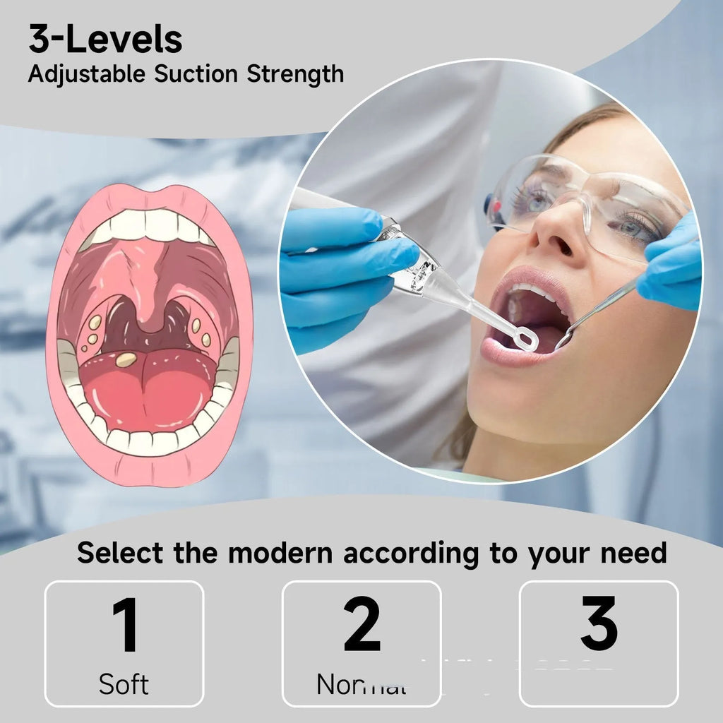 Milky white tonsil stone removal kit with multiple oral cleaning tools