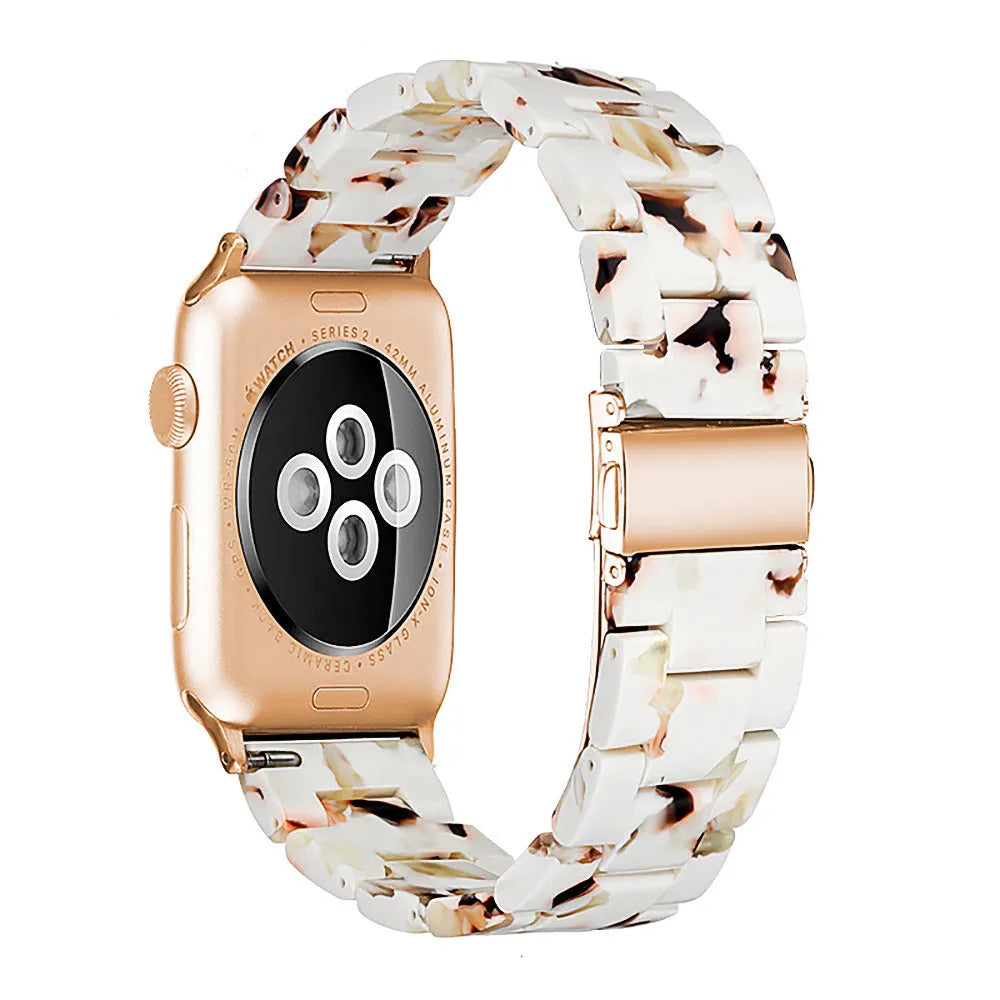 Resin slim Apple Watch strap compatible with 38/40/41mm and 42/44/45mm, 175mm length, 35g, shown in Army Green.
