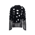 Men's black loose hoodie with pearl decoration on hood, thin spring sweater pullover design