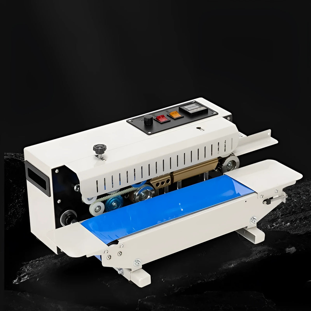 Mini handheld steel seal sealing machine for printing dates on heat-sealed plastic bags.