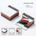 3D carved paper sticky notes desk pad with Qingshui Temple design and Christmas Train cover
